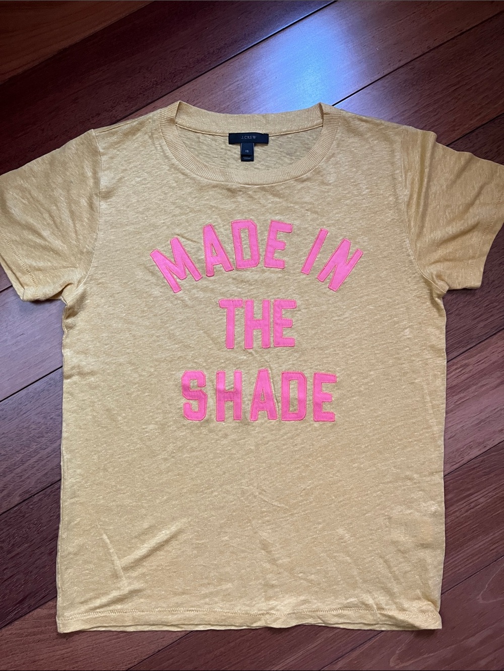 NWOT J. Crew Linen Summer Slogan Tee